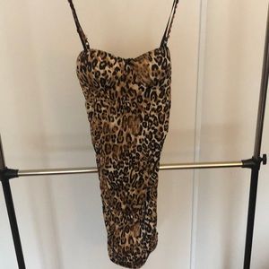 Leopard spaghetti straps dress